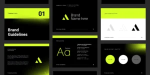 Mockup de um manual de marca.